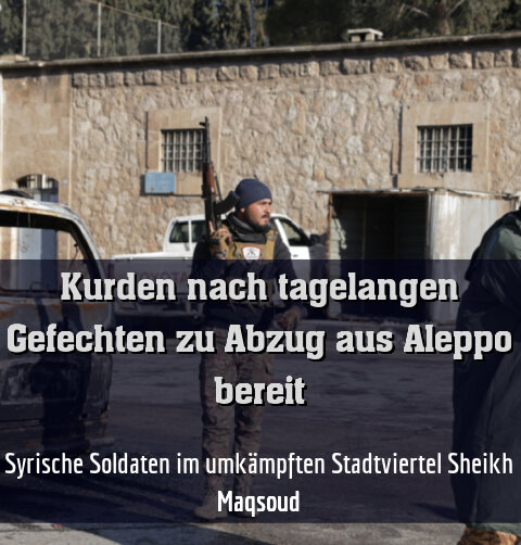 Syrische Soldaten im umkämpften Stadtviertel Sheikh Maqsoud