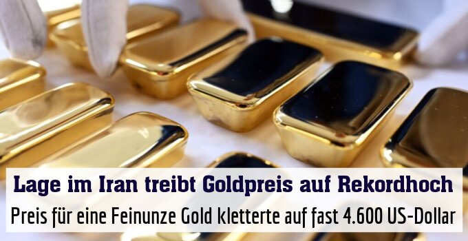 Preis für eine Feinunze Gold kletterte auf fast 4.600 US-Dollar