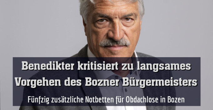 Fünfzig zusätzliche Notbetten für Obdachlose in Bozen