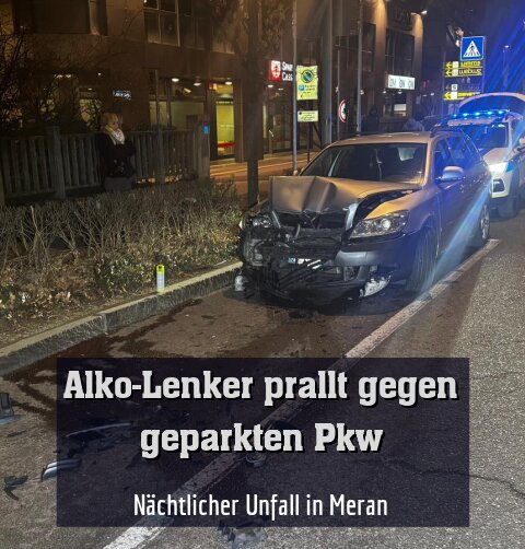 Nächtlicher Unfall in Meran