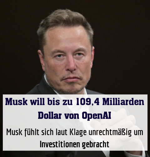 Musk fühlt sich laut Klage unrechtmäßig um Investitionen gebracht