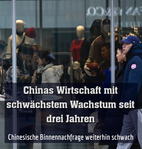 Chinesische Binnennachfrage weiterhin schwach