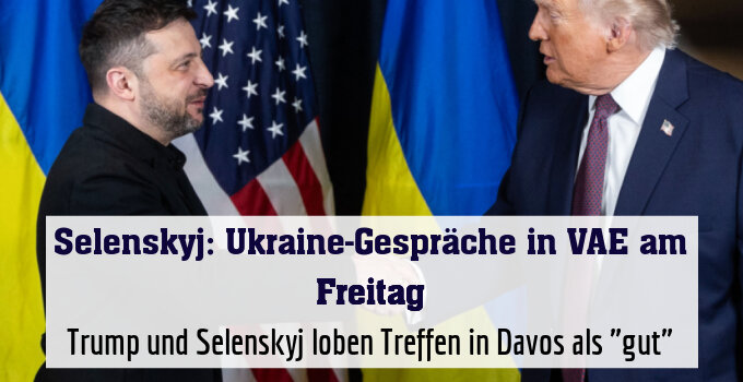 Trump und Selenskyj loben Treffen in Davos als "gut"
