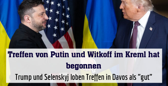 Trump und Selenskyj loben Treffen in Davos als "gut"