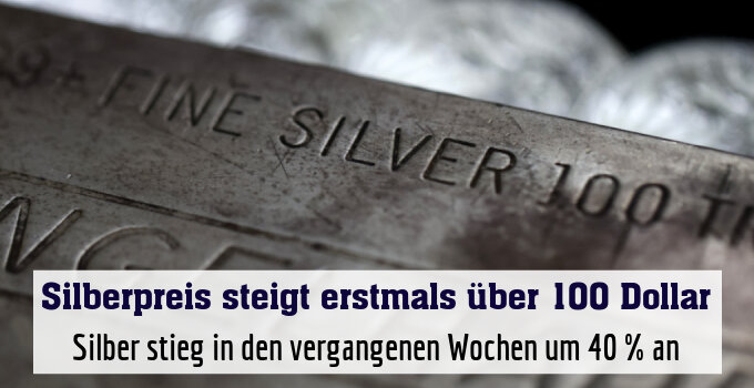 Silber stieg in den vergangenen Wochen um 40 % an