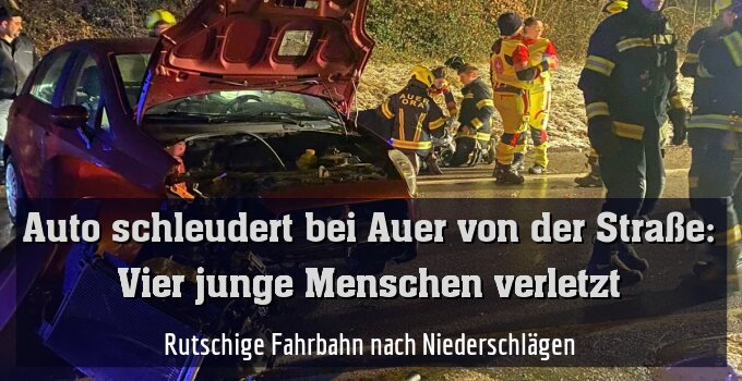 Rutschige Fahrbahn nach Niederschlägen