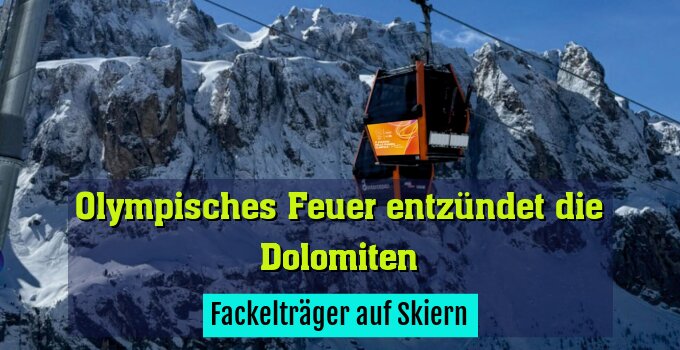 Fackelträger auf Skiern