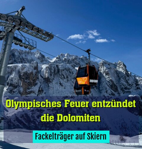 Fackelträger auf Skiern