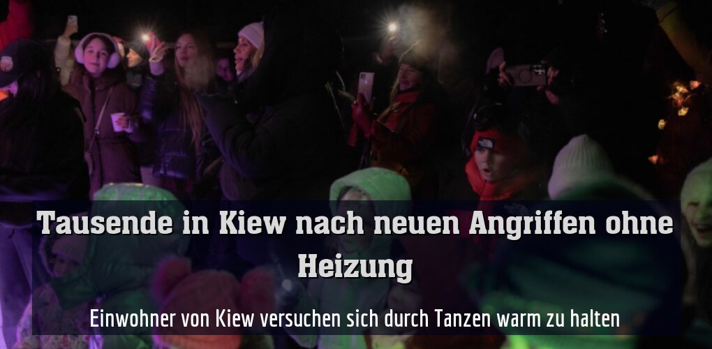 Einwohner von Kiew versuchen sich durch Tanzen warm zu halten