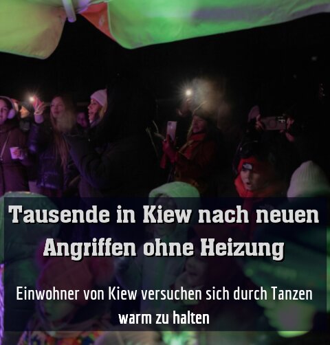 Einwohner von Kiew versuchen sich durch Tanzen warm zu halten