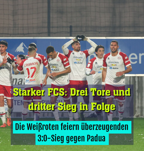 Die Weißroten feiern einen überzeugenden 3:0-Sieg gegen Padua