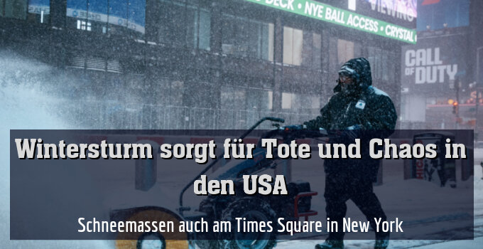Schneemassen auch am Times Square in New York