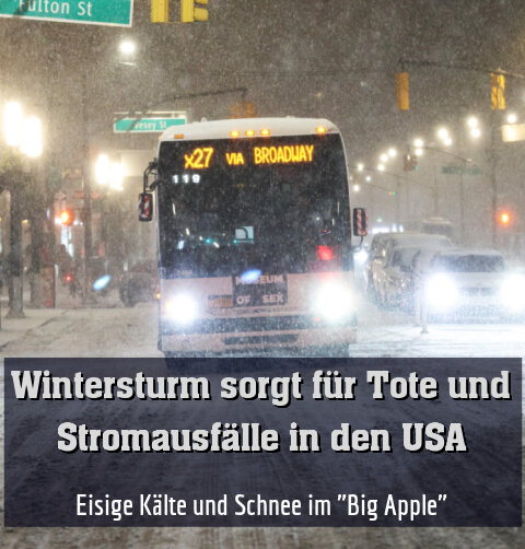 Eisige Kälte und Schnee im "Big Apple"