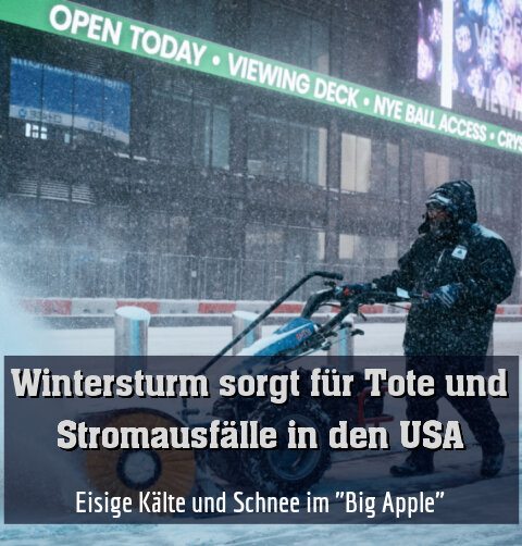 Schneemassen auch am Times Square in New York