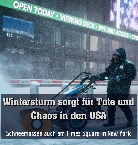 Schneemassen auch am Times Square in New York