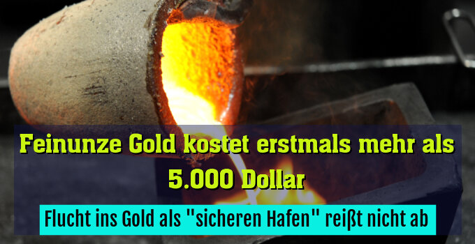 Flucht ins Gold als "sicheren Hafen" reißt nicht ab
