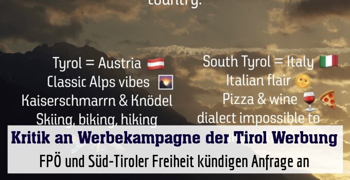 FPÖ und Süd-Tiroler Freiheit kündigen Anfrage an