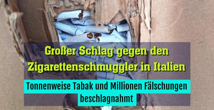 Tonnenweise Tabak und Millionen Fälschungen beschlagnahmt