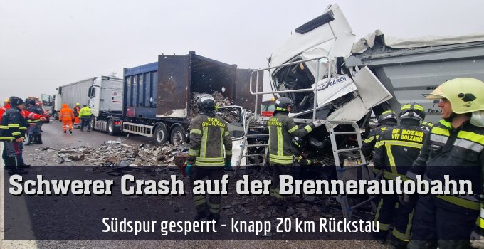 Südspur gesperrt - knapp 20 km Rückstau