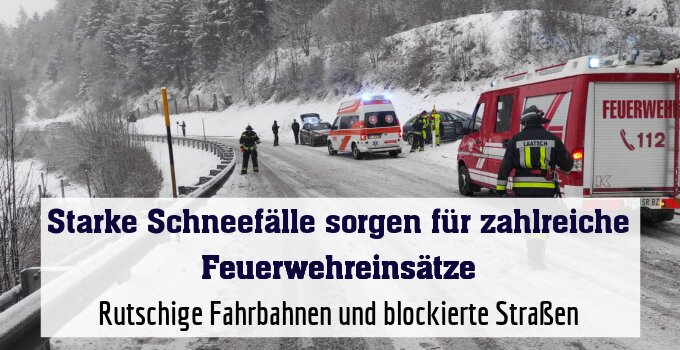 Rutschige Fahrbahnen und blockierte Straßen