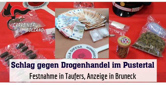 Festnahme in Taufers, Anzeige in Bruneck