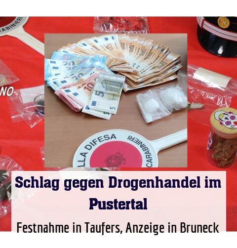 Festnahme in Taufers, Anzeige in Bruneck