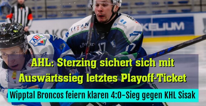 Wipptal Broncos feiern klaren 4:0-Sieg gegen KHL Sisak