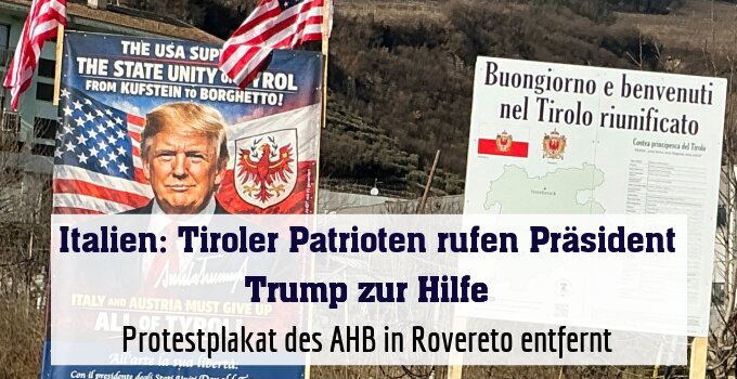 Protestplakat des AHB in Rovereto entfernt