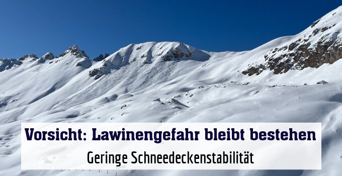 Geringe Schneedeckenstabilität