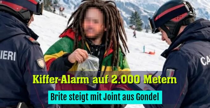Brite steigt mit Joint aus Gondel