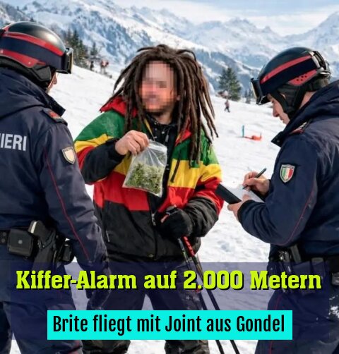 Brite fliegt mit Joint aus Gondel