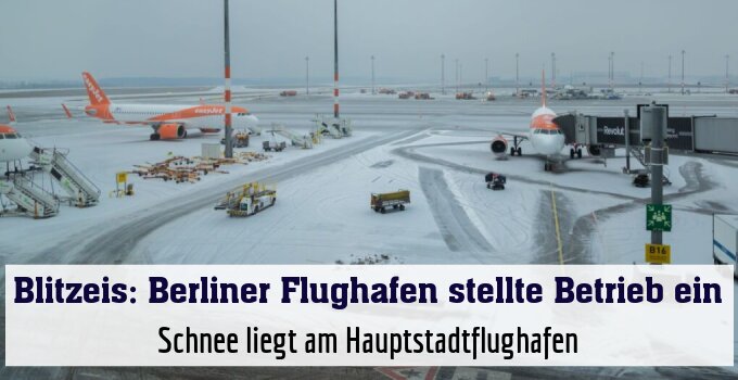 Schnee liegt am Hauptstadtflughafen