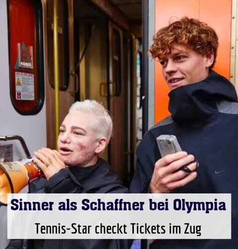 Tennis-Star checkt Tickets im Zug
