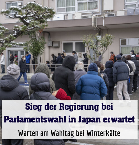 Warten am Wahltag bei Winterkälte