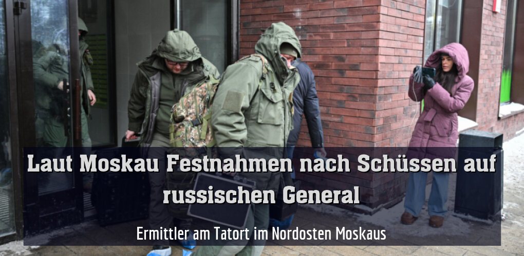 Ermittler am Tatort im Nordosten Moskaus