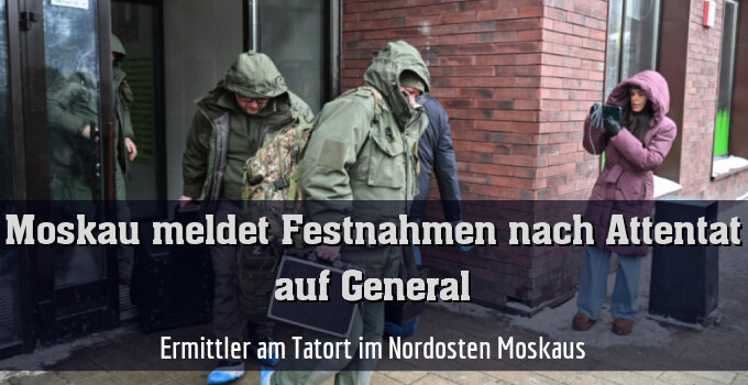Ermittler am Tatort im Nordosten Moskaus