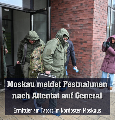 Ermittler am Tatort im Nordosten Moskaus