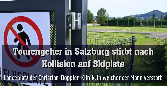 Landeplatz der Christian-Doppler-Klinik, in welcher der Mann verstarb
