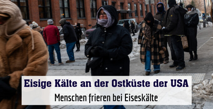 Menschen frieren bei Eiseskälte