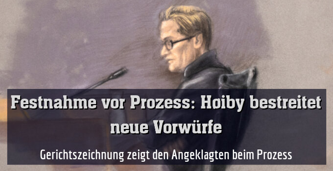 Gerichtszeichnung zeigt den Angeklagten beim Prozess