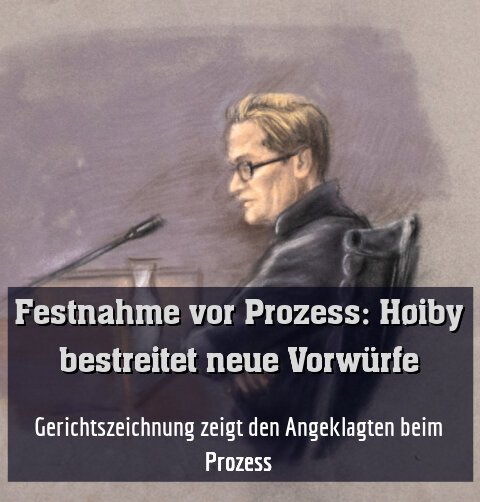 Gerichtszeichnung zeigt den Angeklagten beim Prozess