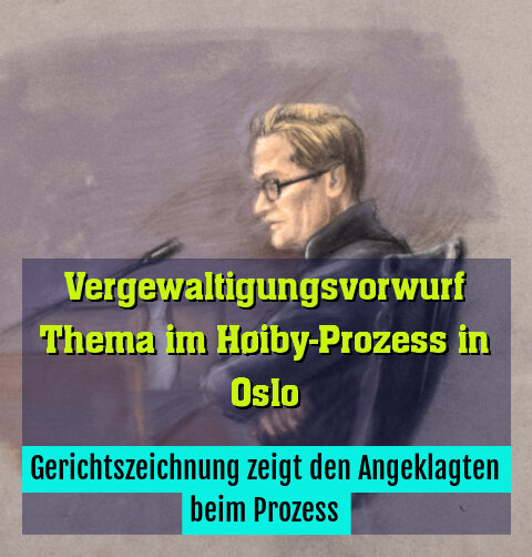 Gerichtszeichnung zeigt den Angeklagten beim Prozess