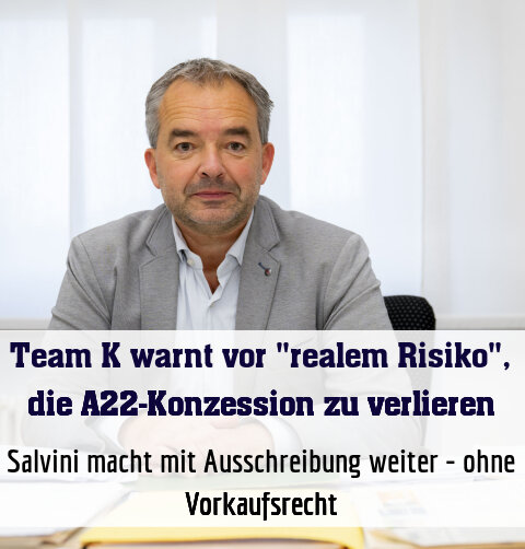 Salvini macht mit Ausschreibung weiter - ohne Vorkaufsrecht