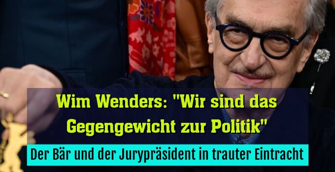 Der Bär und der Jurypräsident in trauter Eintracht