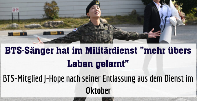 BTS-Mitglied J-Hope nach seiner Entlassung aus dem Dienst im Oktober