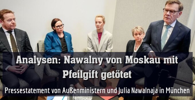 Pressestatement von Außenministern und Julia Nawalnaja in München