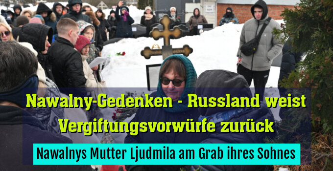 Nawalnys Mutter Ljudmila am Grab ihres Sohnes
