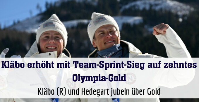 Kläbo (R) und Hedegart jubeln über Gold