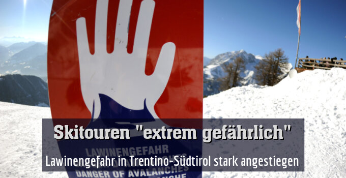 Lawinengefahr in Trentino-Südtirol stark angestiegen