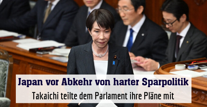 Takaichi teilte dem Parlament ihre Pläne mit